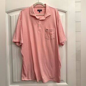 FISH HIPPIE Co Men’s Pima Cotton XXL Polo Golf Shirt Orange Striped Spring